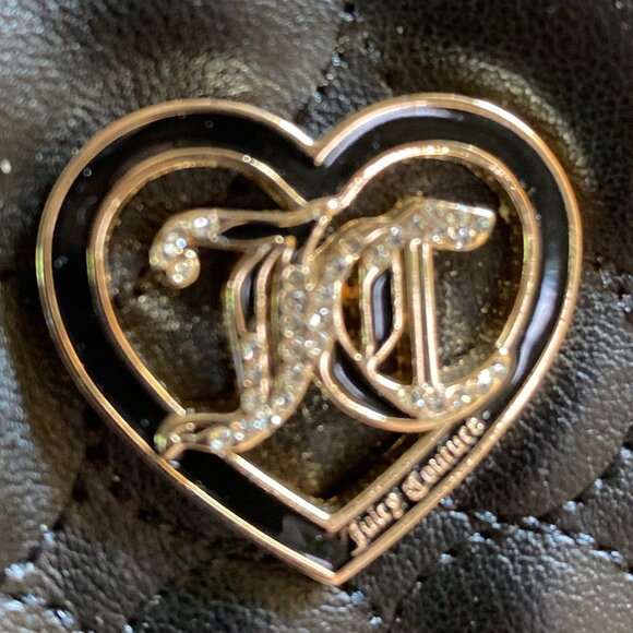Juicy Couture Black Small Purse Swarovski Crystals Logo - Chain strap - NWT - Picture 4 of 10